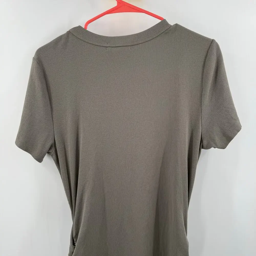 Michael Stars Katie Dress Women’s Extra Large NWT Ultra Rib Bodycon Olive Green